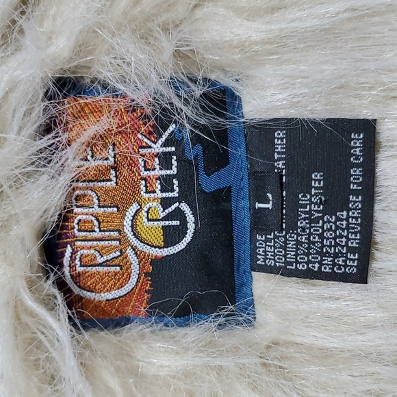 CRIPPLE CREEK MARBLE BLUE VEST FAUX FUR  REAL LEATHER BOHO CHIC CITYGIRL WESTERN - Picture 10 of 11